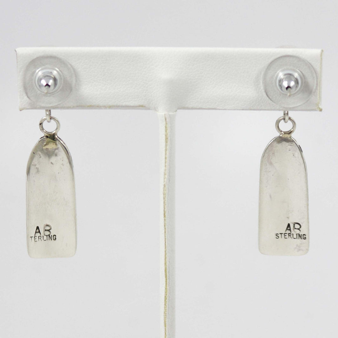 Kingman Turquoise Kokopelli Earrings by Abraham Begay - Garland's