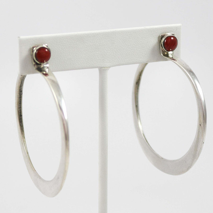Coral Hoop Earrings by Edison Cummings - Garland's