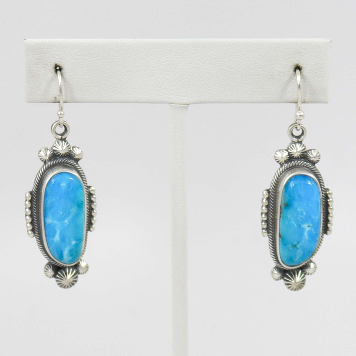 Kingman Turquoise Earrings by Stanley Parker - Garland's