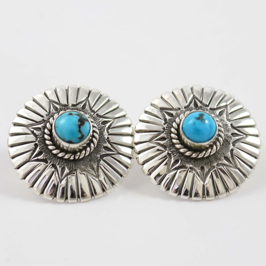 Red Mountain Turquoise Earrings by Thomas Jim - Garland's