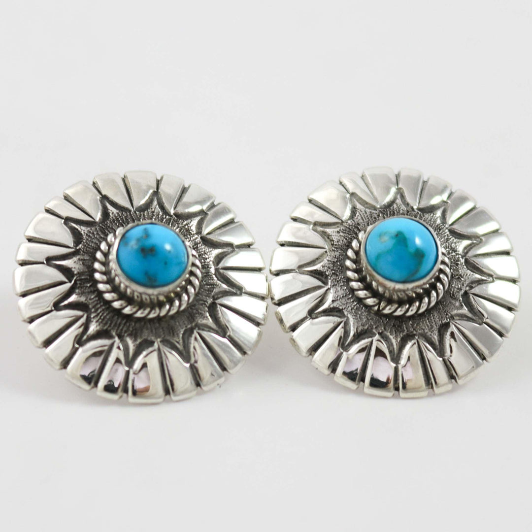 Red Mountain Turquoise Earrings by Thomas Jim - Garland's