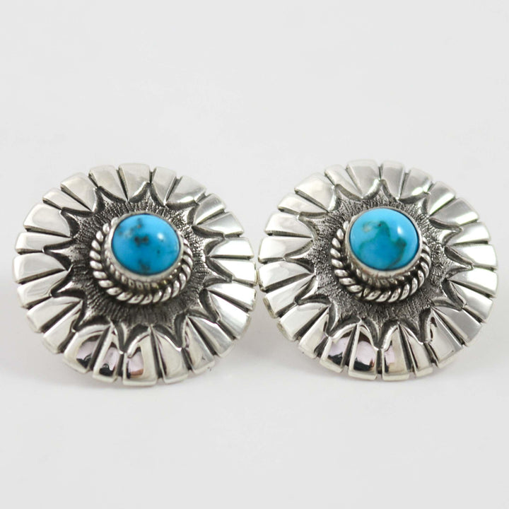 Red Mountain Turquoise Earrings by Thomas Jim - Garland's