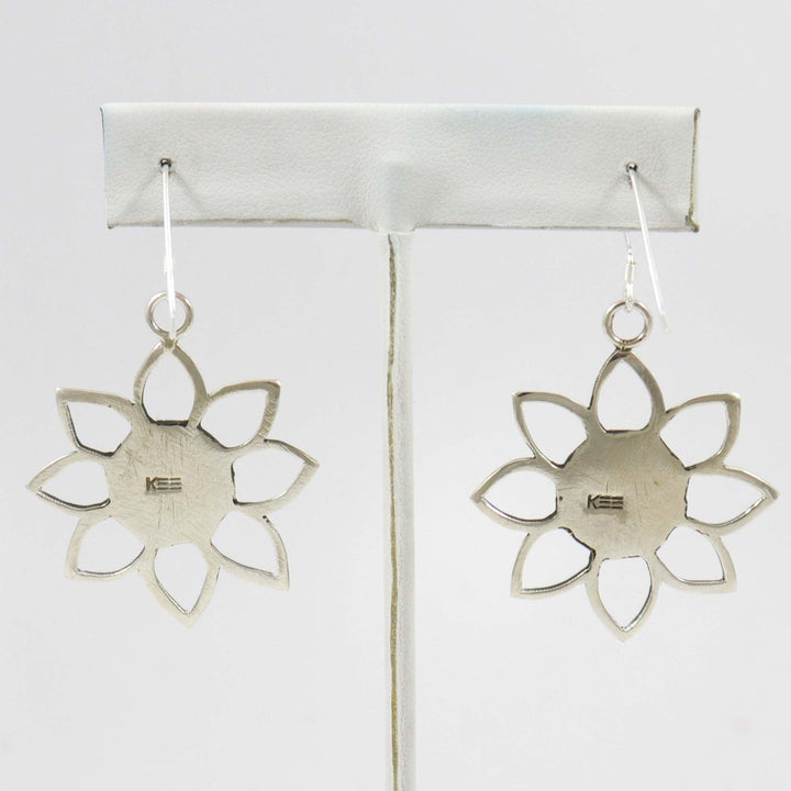 Silver Flower Earrings by Kee Yazzie - Garland's