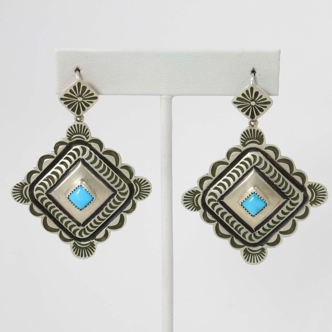 Kingman Turquoise Earrings by Karl Nataani - Garland's