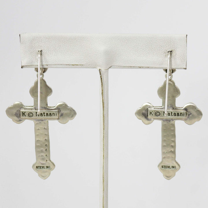 Coral Cross Earrings