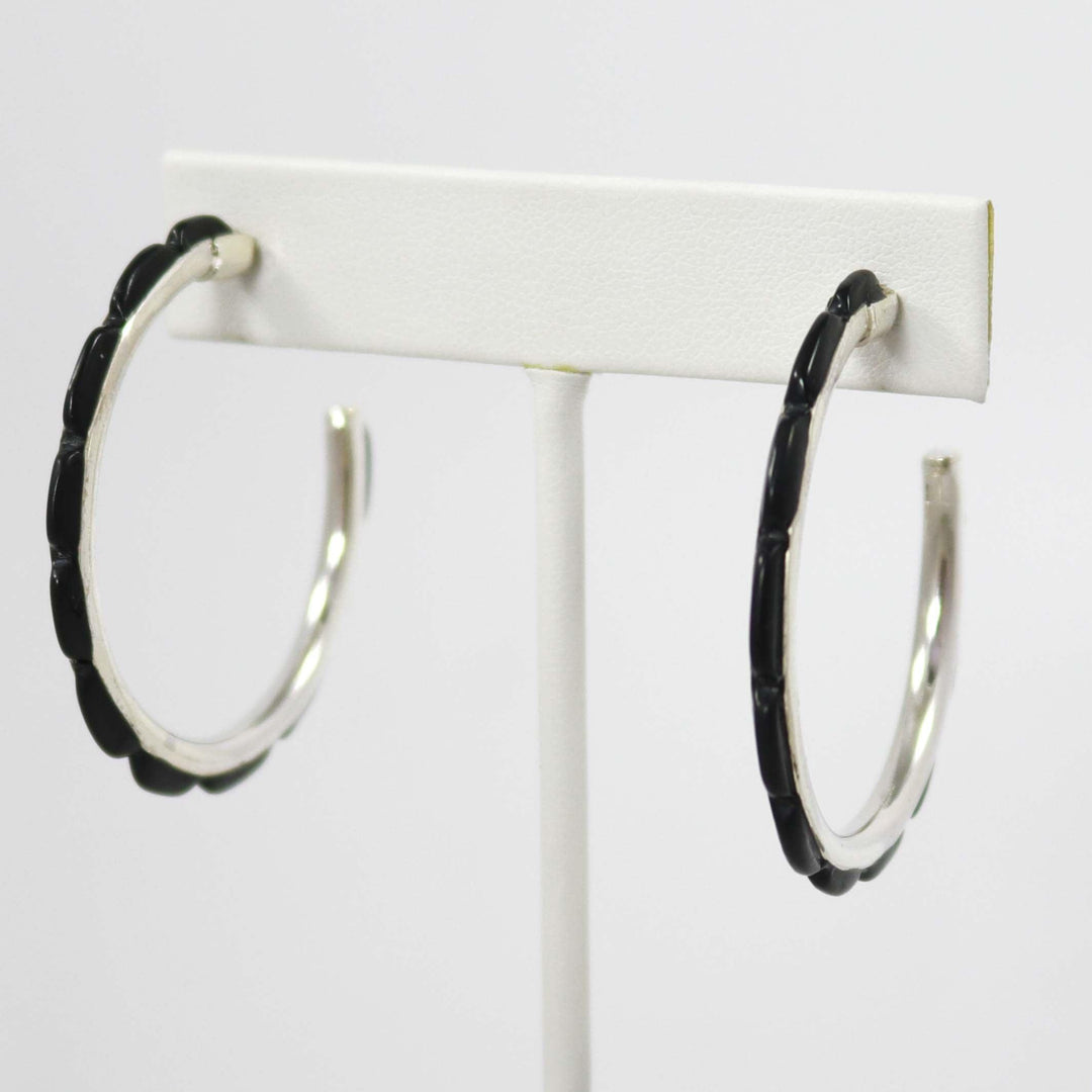 Onyx Hoop Earrings