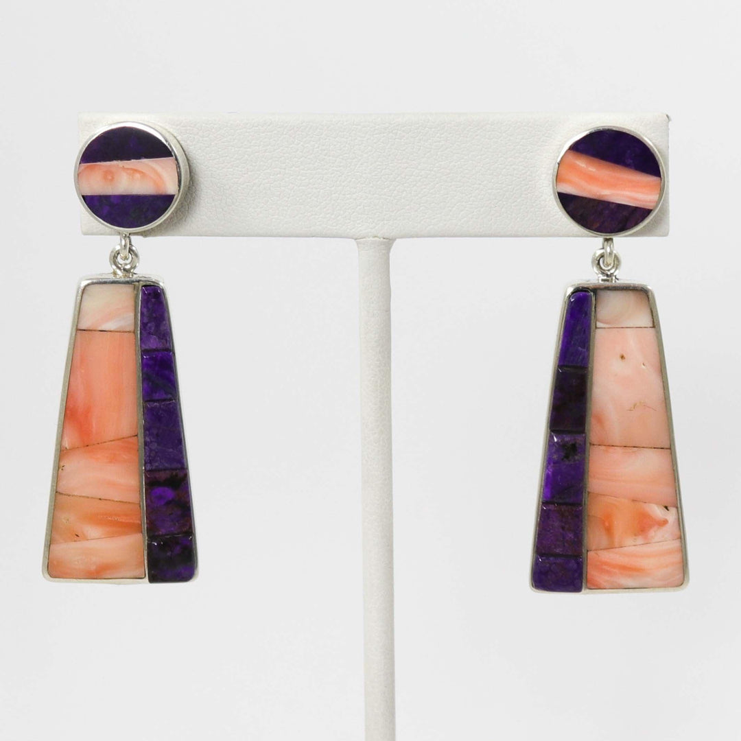 Coral and Sugilite Earrings