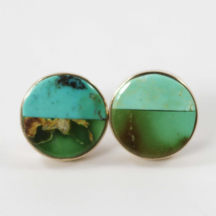 Gold and Royston Turquoise Earrings