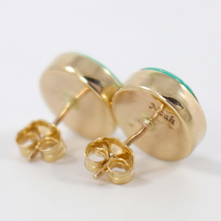 Gold and Royston Turquoise Earrings