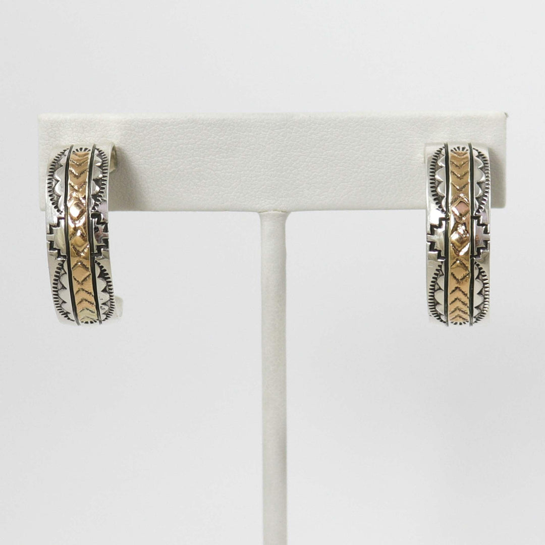 Gold on Silver Hoop Earrings