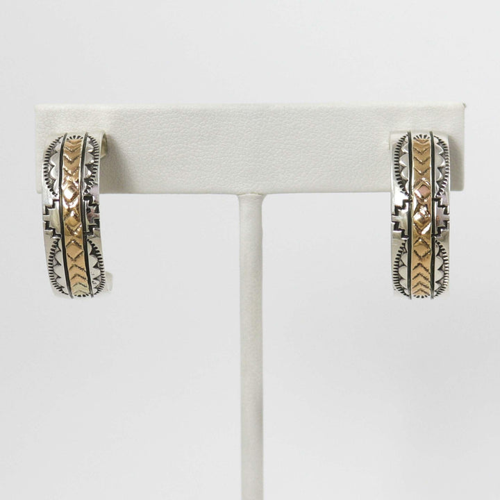 Gold on Silver Hoop Earrings