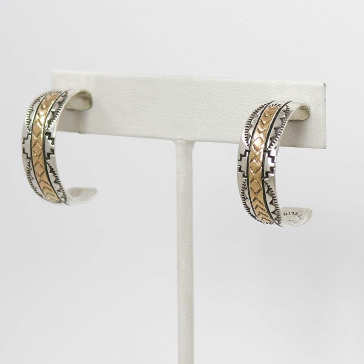 Gold on Silver Hoop Earrings