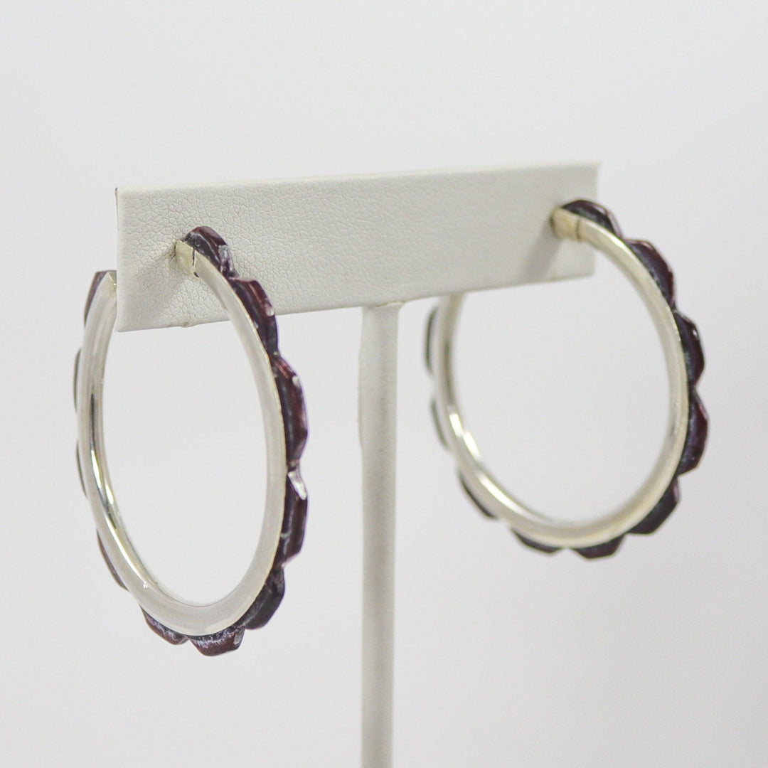 Spiny Oyster Hoop Earrings