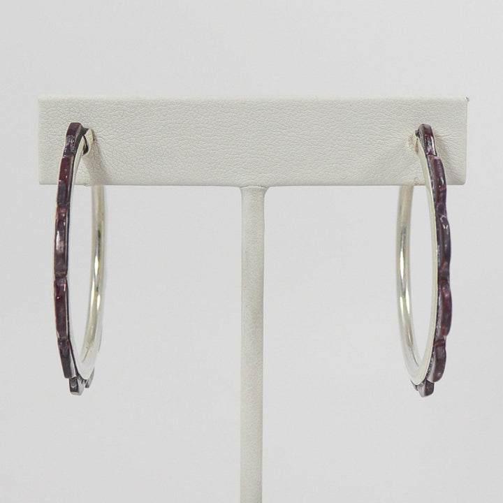 Spiny Oyster Hoop Earrings