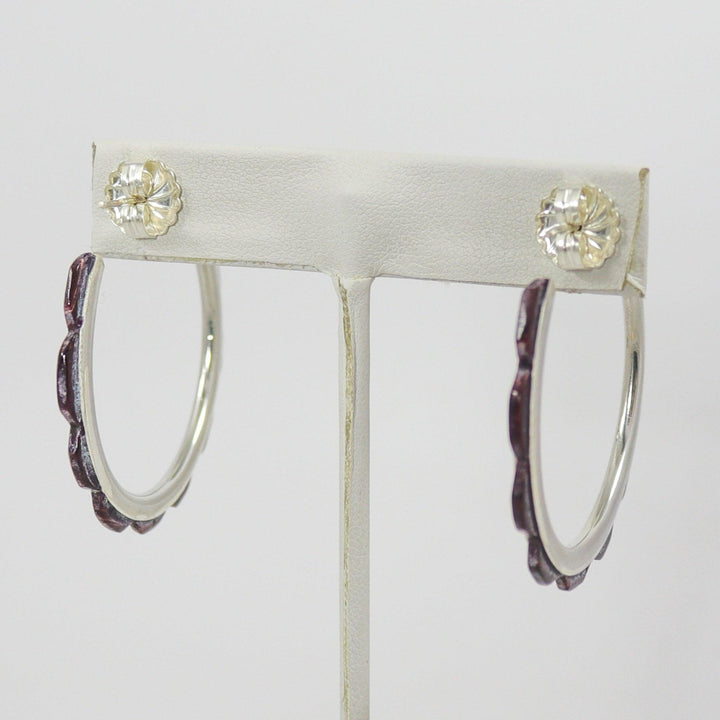 Spiny Oyster Hoop Earrings