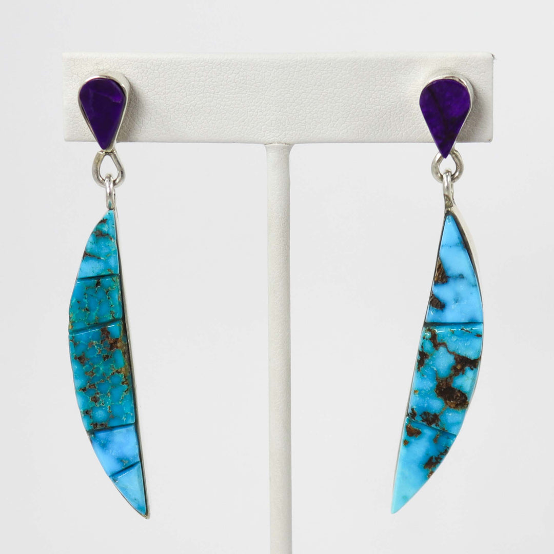 Turquoise and Sugilite Earrings