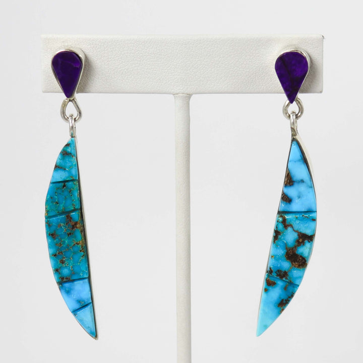 Turquoise and Sugilite Earrings