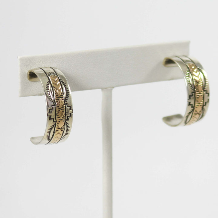 Gold on Silver Hoop Earrings