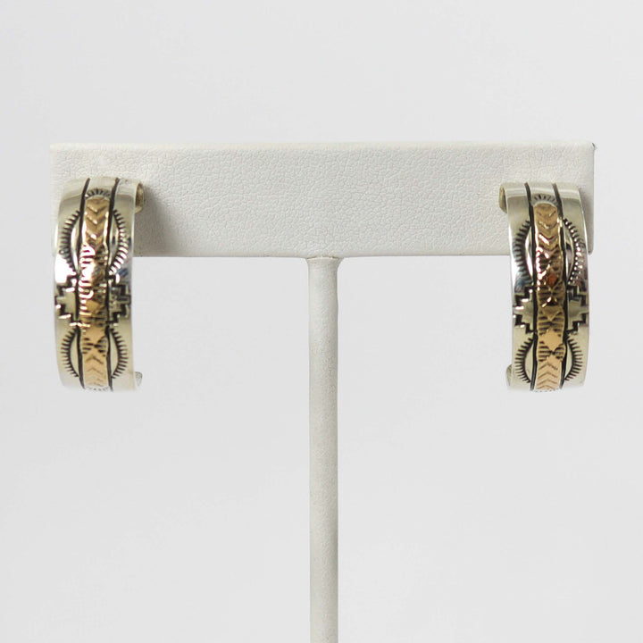 Gold on Silver Hoop Earrings