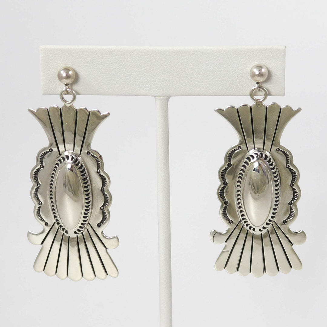 Stamped Silver Earrings