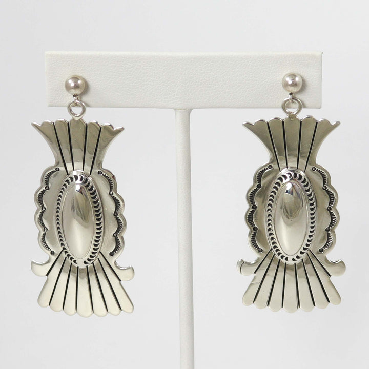 Stamped Silver Earrings