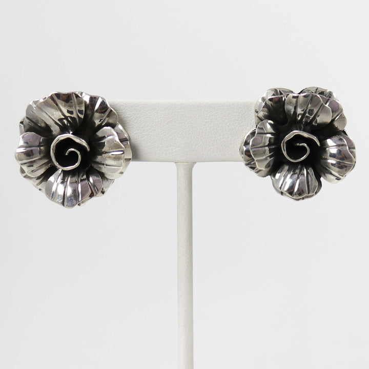 Silver Rose Earrings