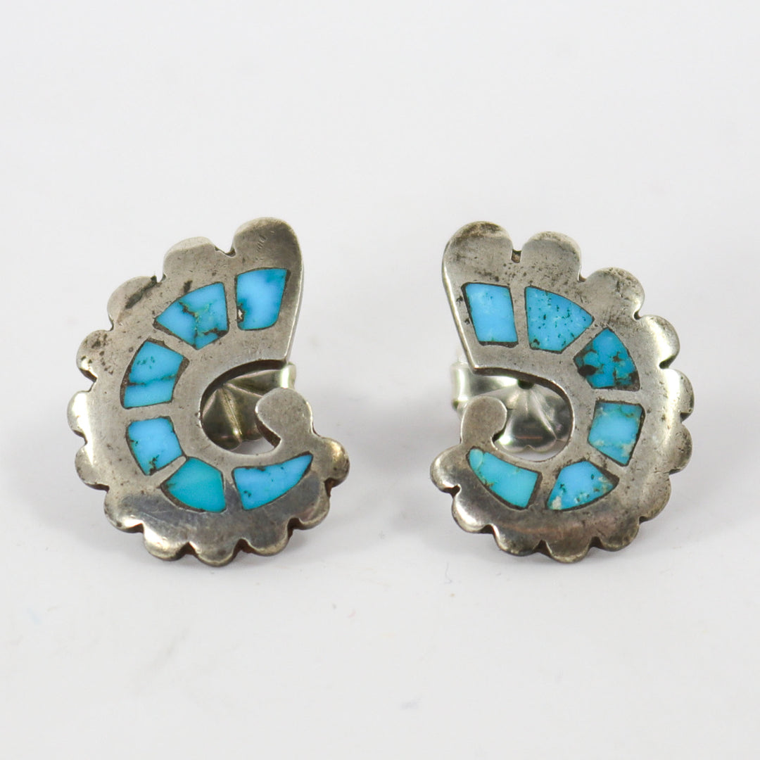 1950s Turquoise Inlay Earrings