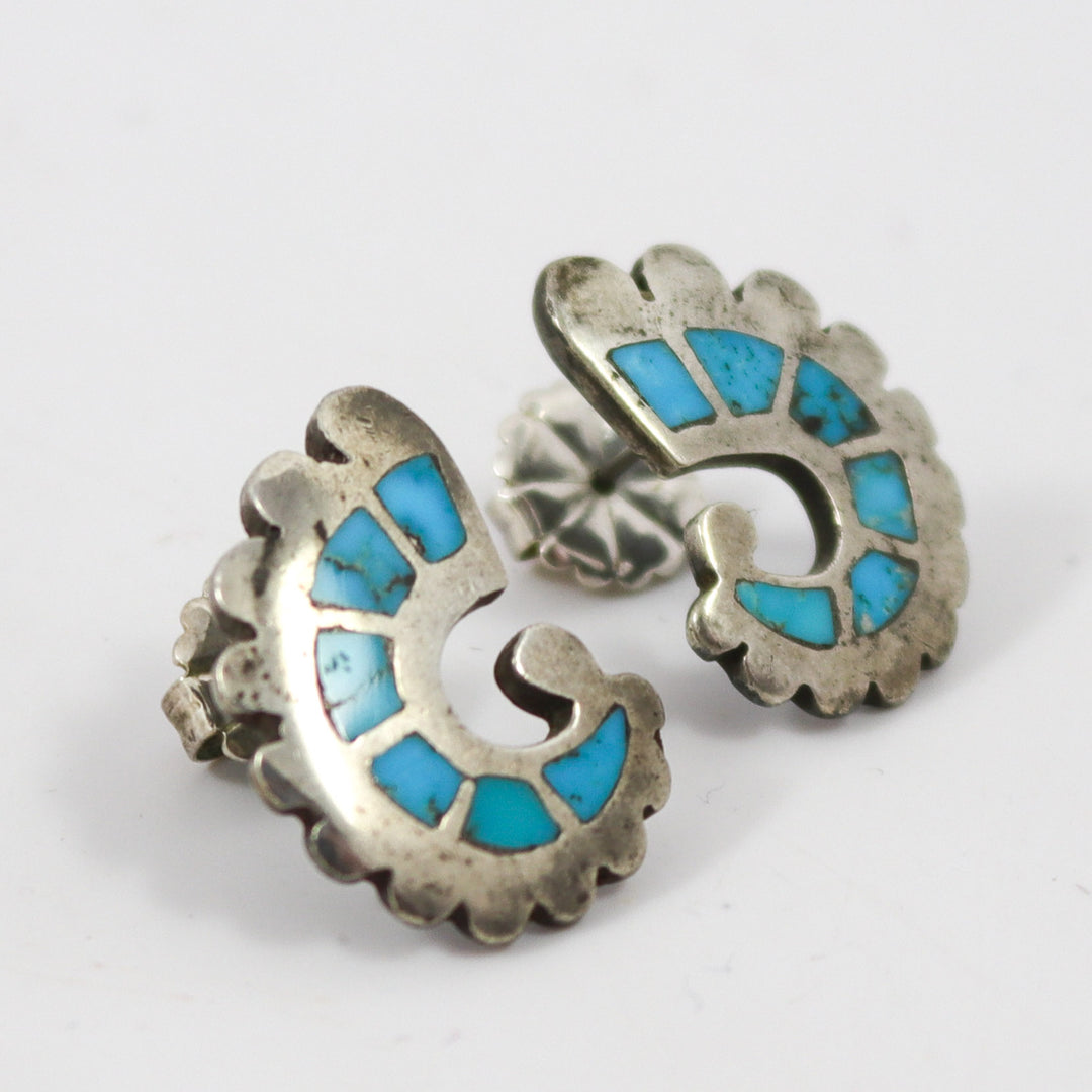 1950s Turquoise Inlay Earrings