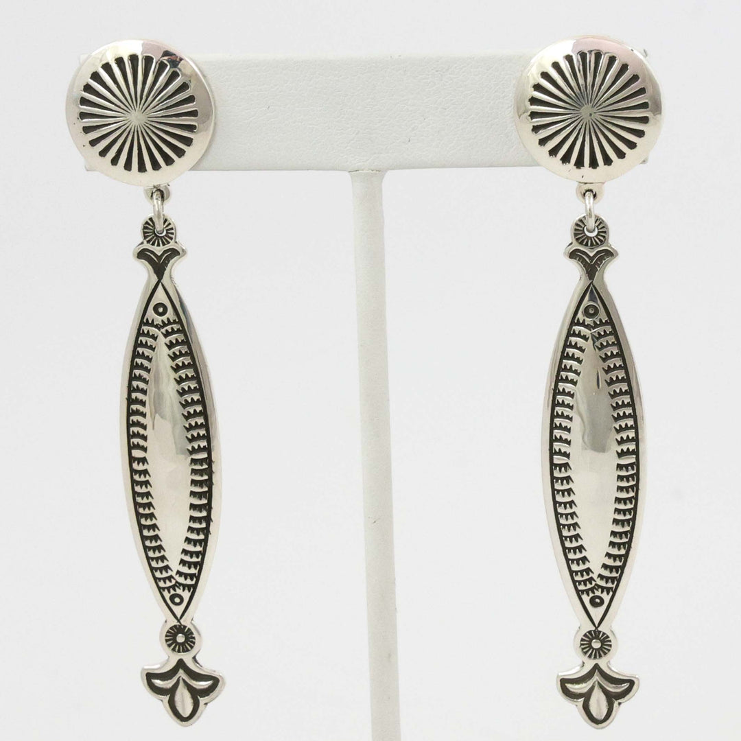 Stamped Silver Earrings