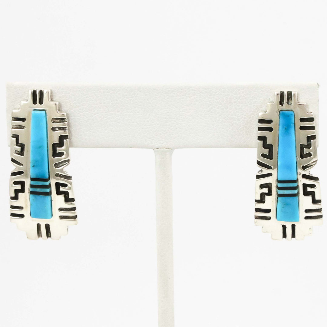 Turquoise and Jet Earrings