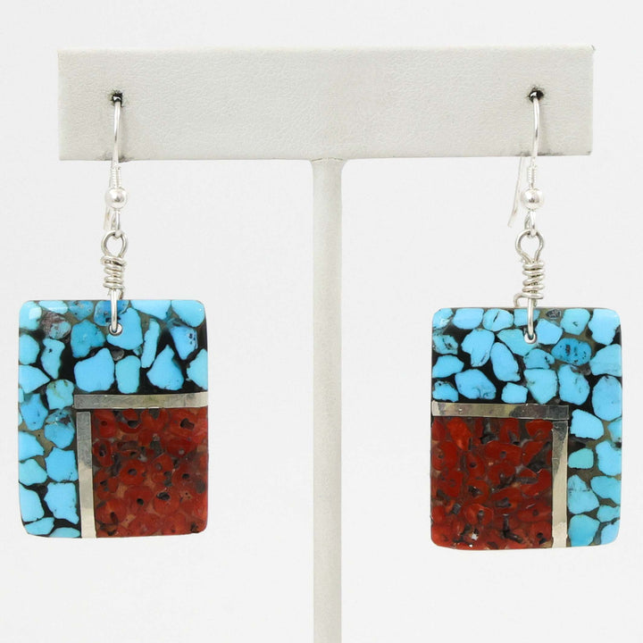 Turquoise and Coral Earrings