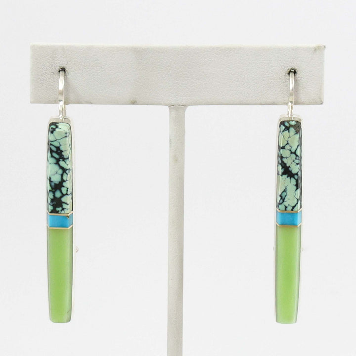 Turquoise and Healerite Earrings