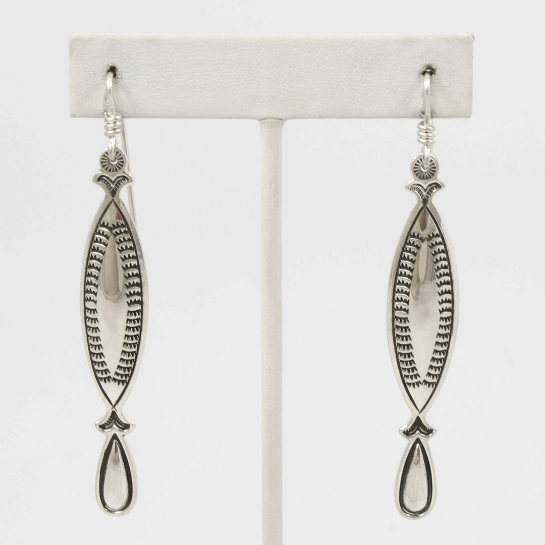 Stamped Silver Earrings