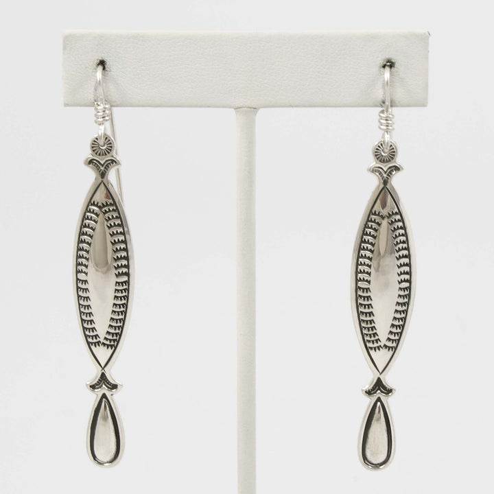 Stamped Silver Earrings
