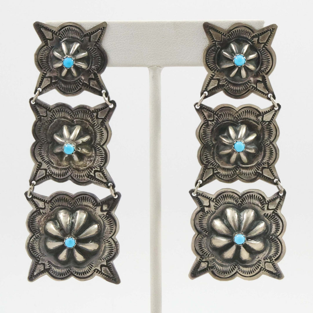 Turquoise Concho Earrings