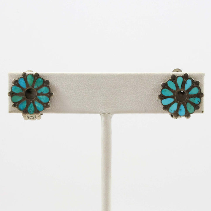 1940s Turquoise Clip Earrings