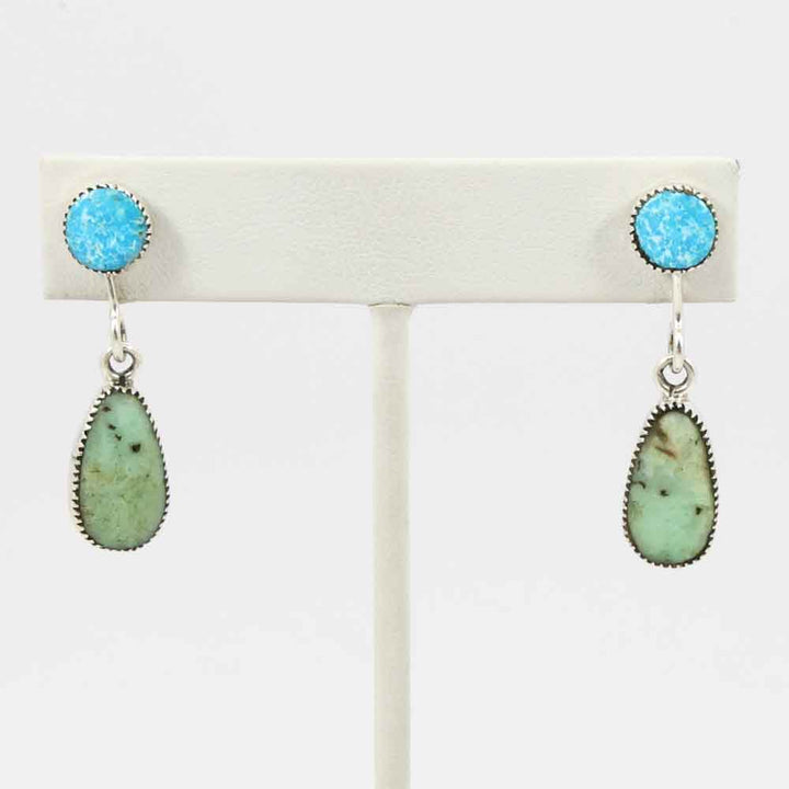 Turquoise and Serpentine Earrings
