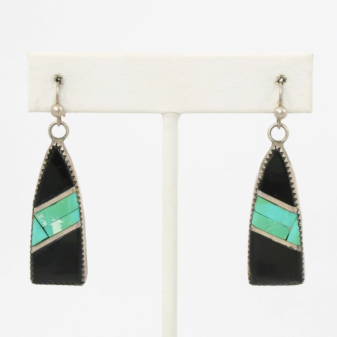 Turquoise and Jet Earrings