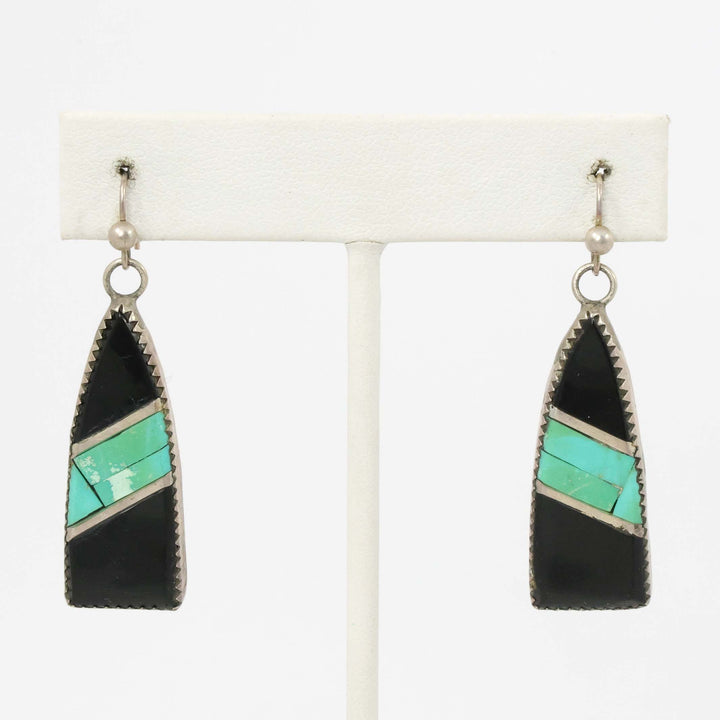 Turquoise and Jet Earrings
