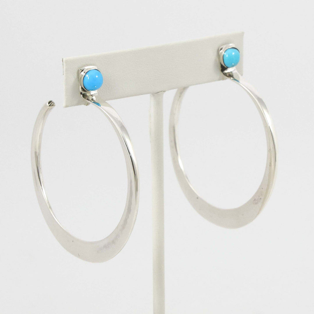 Kingman Turquoise Hoop Earrings