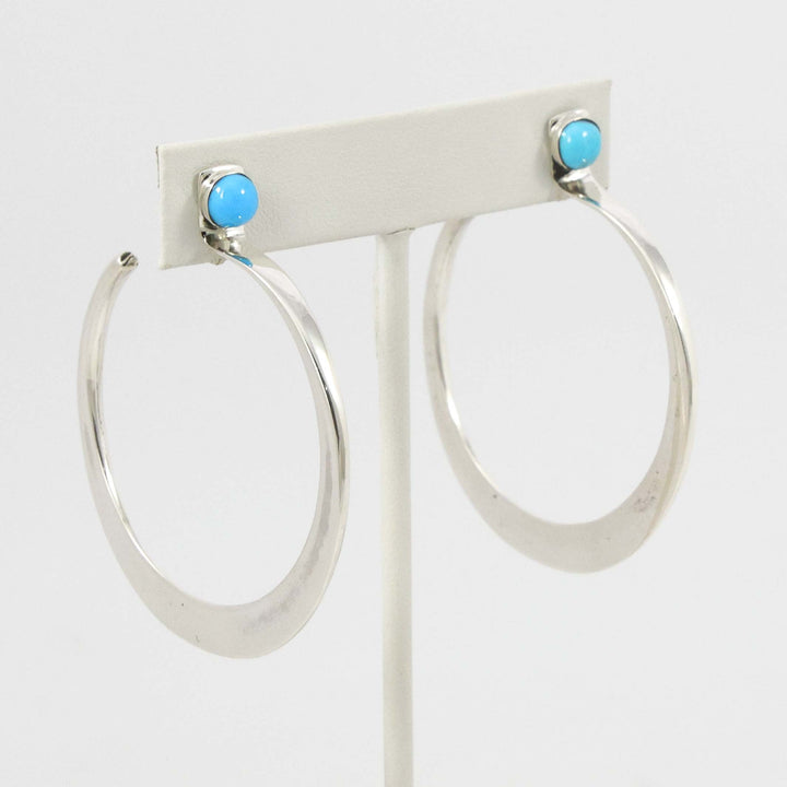 Kingman Turquoise Hoop Earrings