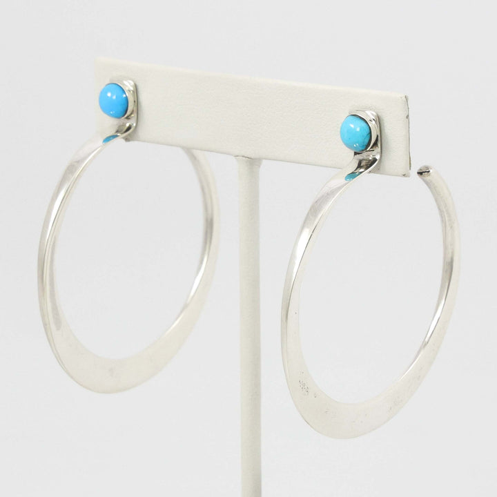Kingman Turquoise Hoop Earrings