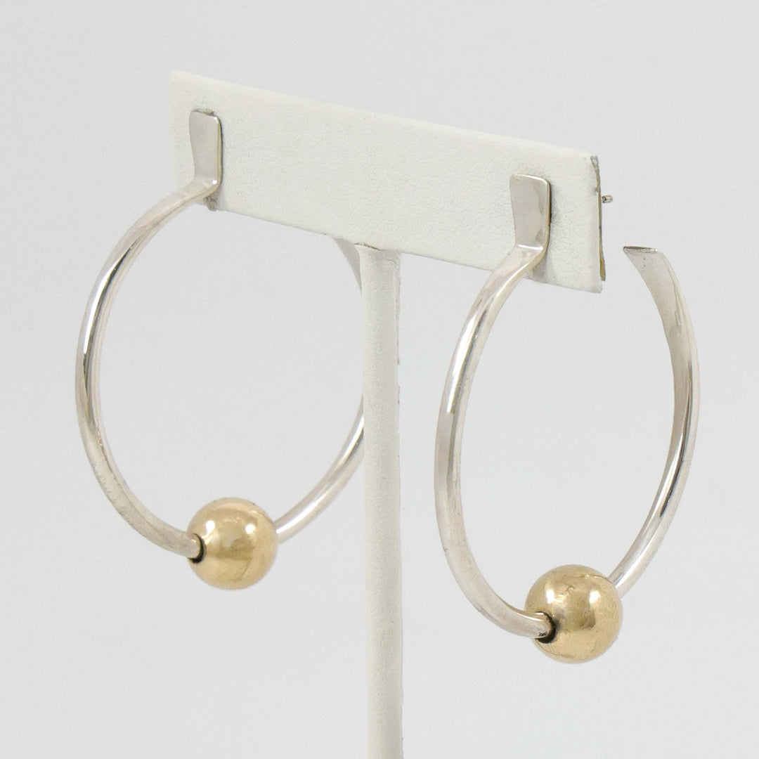 Gold and Silver Hoop Earrings