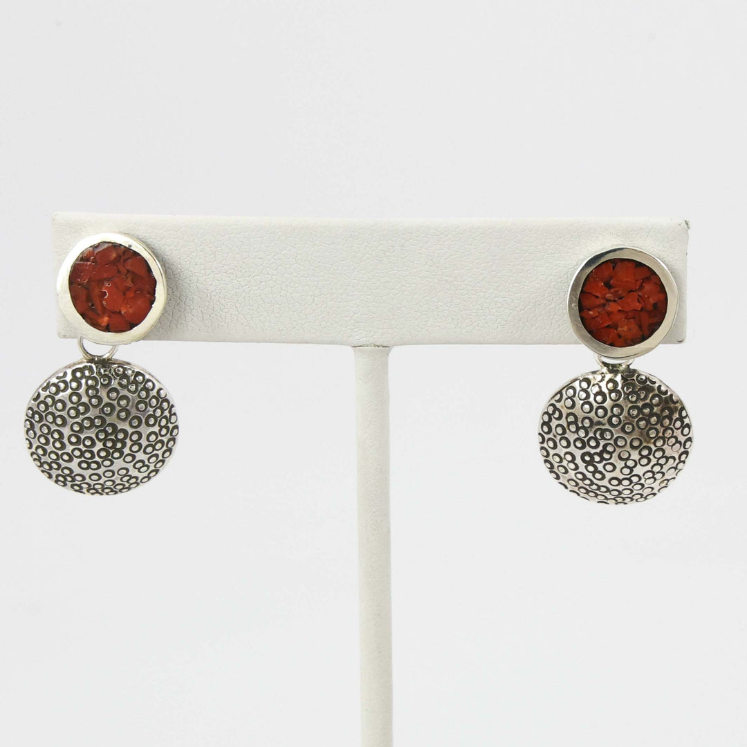 Coral Inlay Earrings