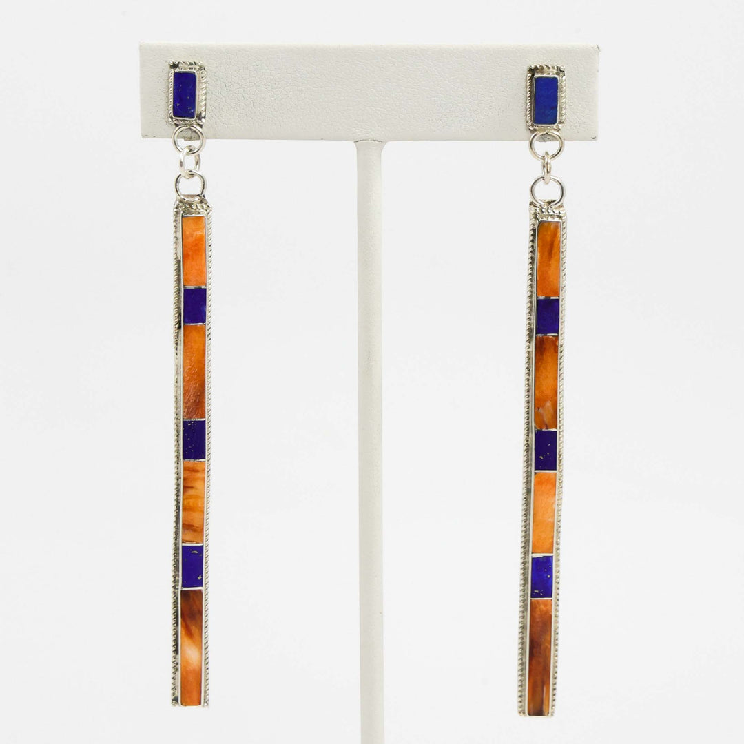Lapis and Spiny Oyster Earrings