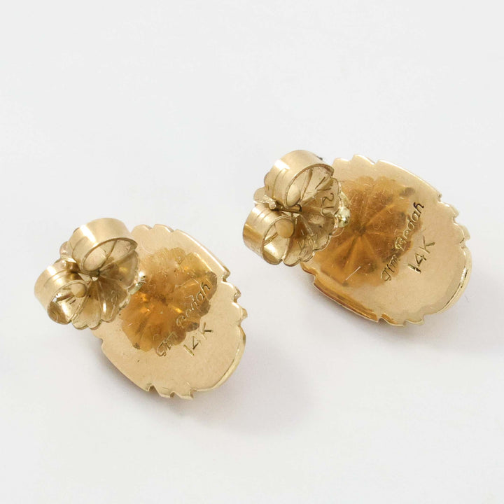 Gold and Coral Earrings