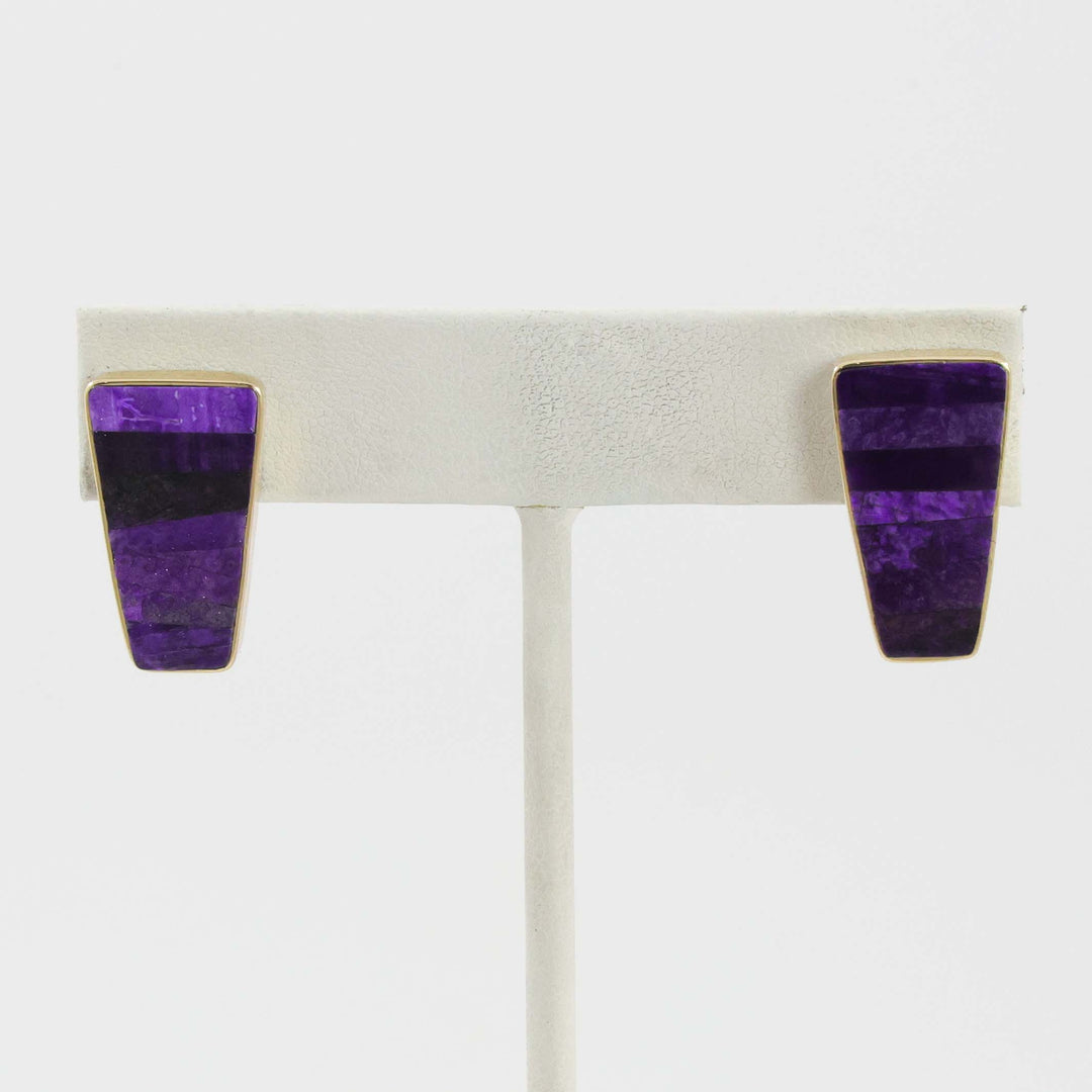 Sugilite and Gold Earrings