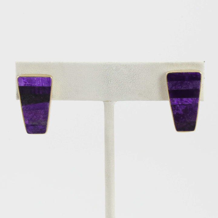 Sugilite and Gold Earrings