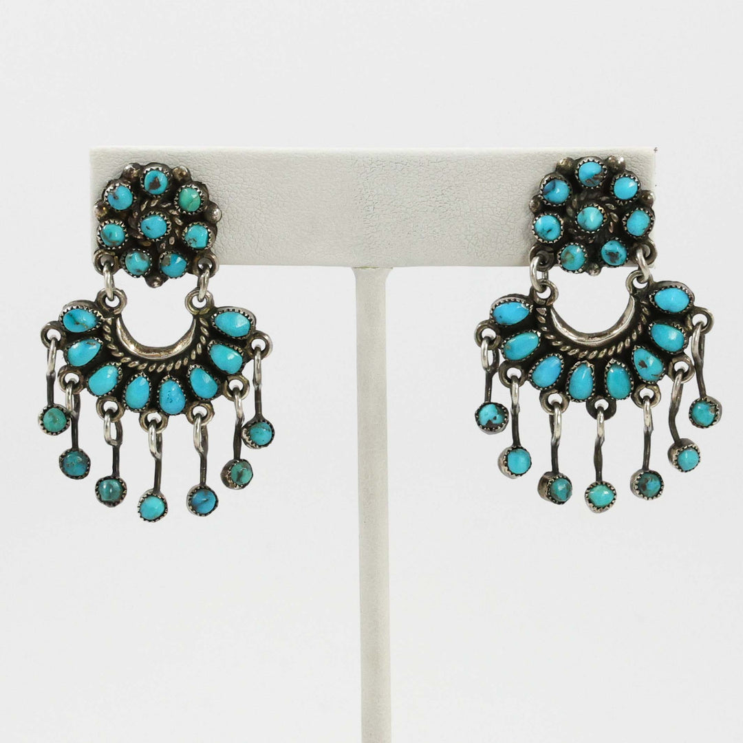 1940s Turquoise Cluster Earrings