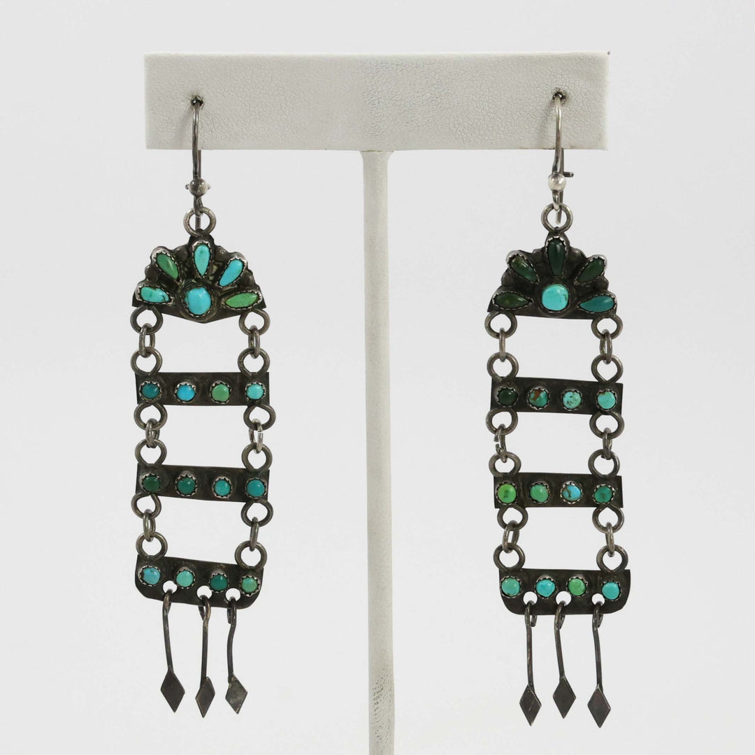 1940s Turquoise Chandelier Earrings